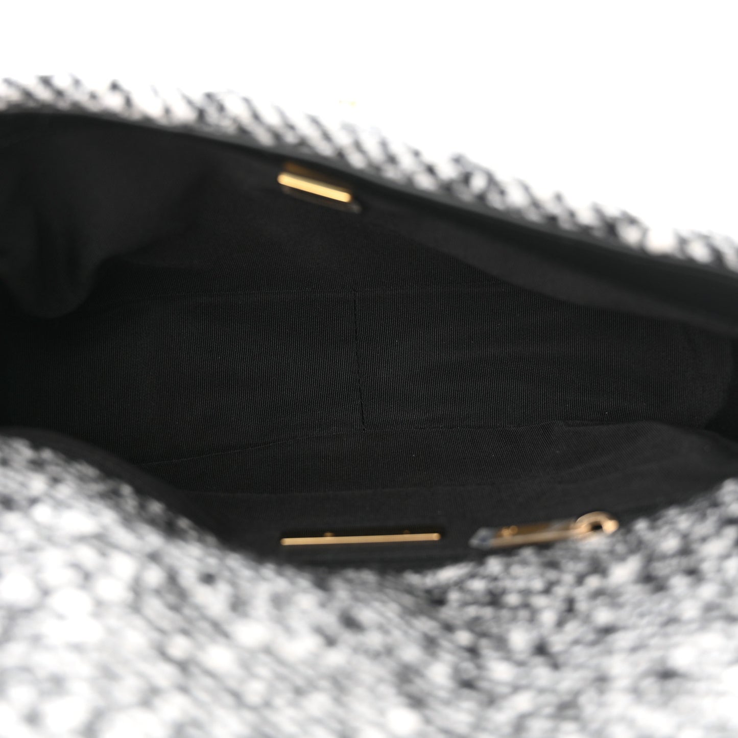 Tweed Quilted Medium Chanel 19 Flap Black White