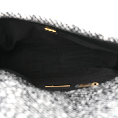 Chanel Tweed Quilted Medium Chanel 19 Flap Black White 5 of 13
