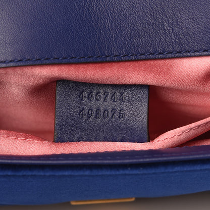 Gucci Velvet Matelasse Mini GG Marmont Shoulder Bag Cobalt Blue 7 of 11