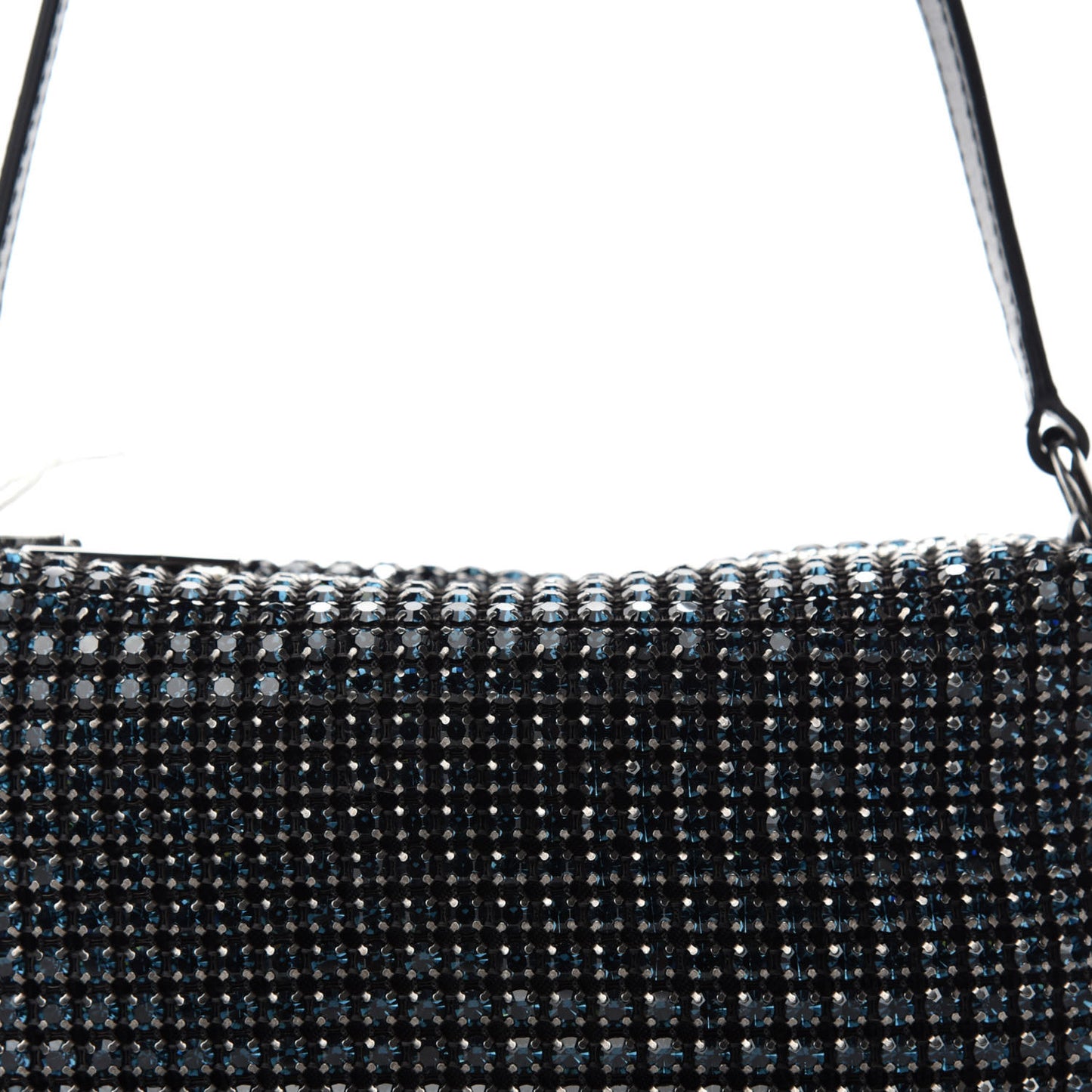 Mesh Crystal Rhinestone Mini Heiress Pouch Navy