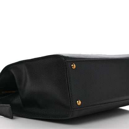 Chanel Grained Calfskin Logo Shoulder Bag Black 7 of 8