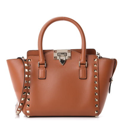 Valentino Garavani Vitello MIni Rockstud Double Handle Tote Orange 1 of 10