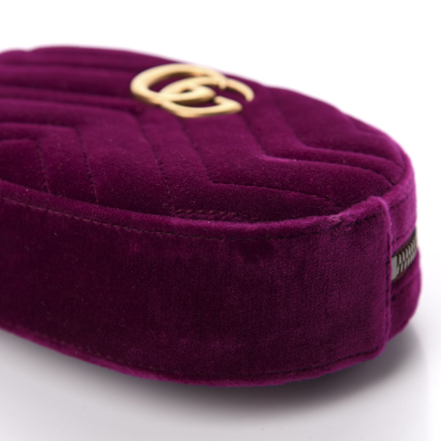 Velvet Matelasse GG Marmont Belt Bag 85 34 Fuchsia Violet Cyclamen