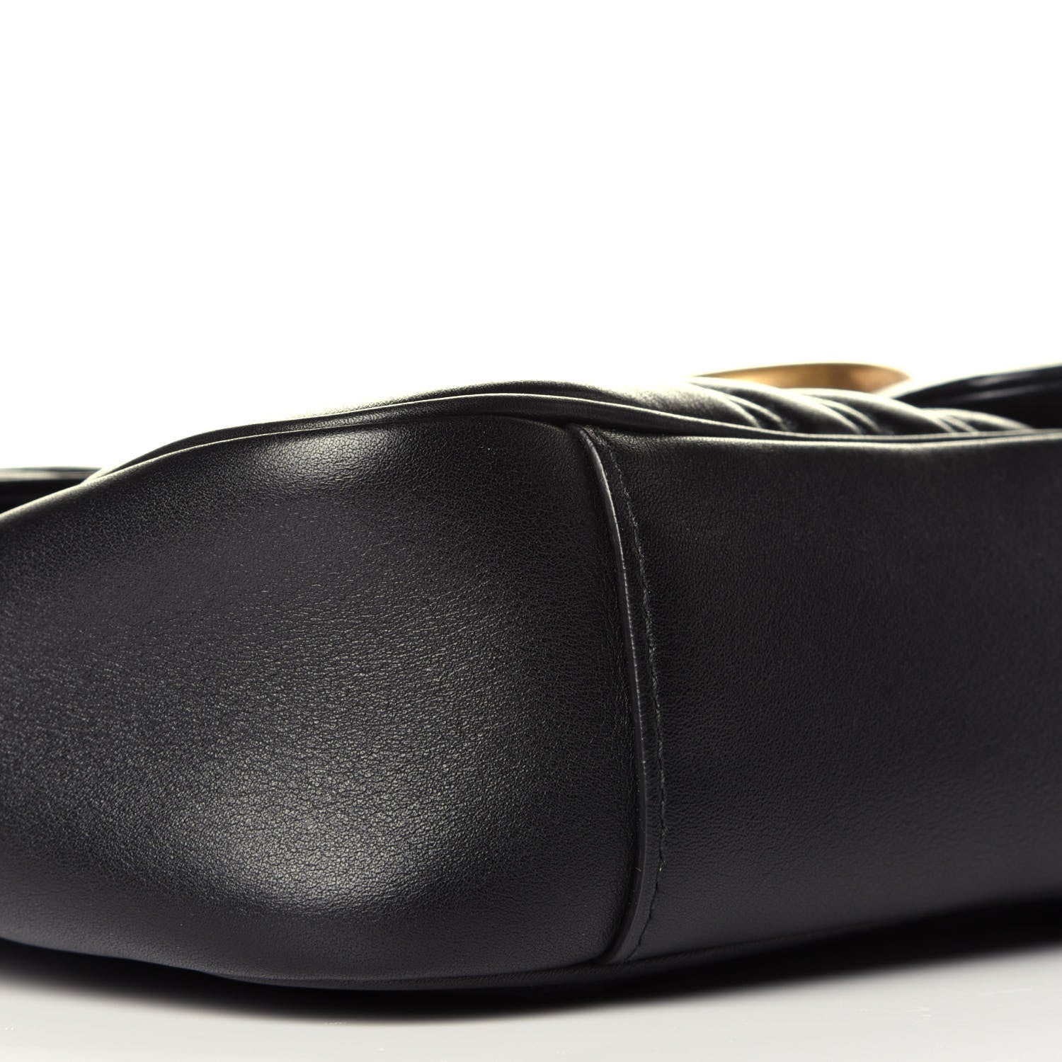 Gucci Calfskin Matelasse Medium GG Marmont Shoulder Bag Black 8 of 9