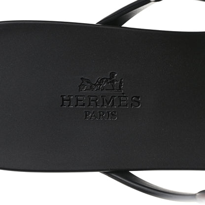 Hermes Rubber Womens Egerie Sandals 40 Black 7 of 8