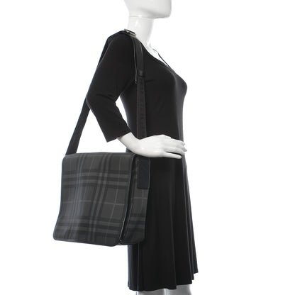 Burberry Nylon Smoked Check Messenger Bag 2 of 17