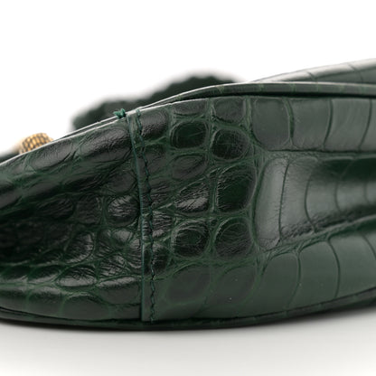 Balenciaga Extra Supple Calfskin Crocodile Embossed Le Cagole Shoulder Bag XS Forest Green 10 of 16