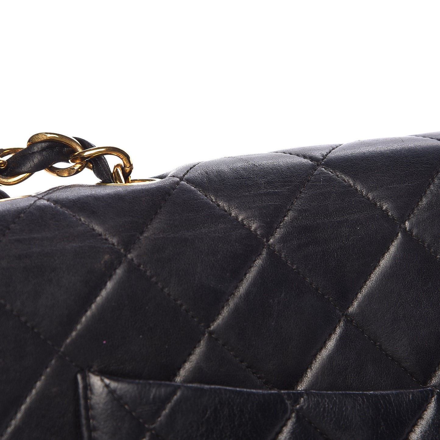 Lambskin Quilted Jumbo Single Flap Black