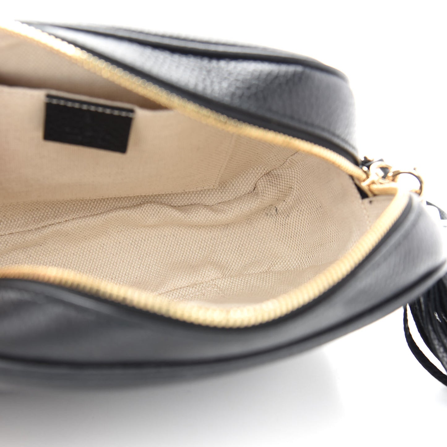 Pebbled Calfskin Small Soho Disco Bag Black