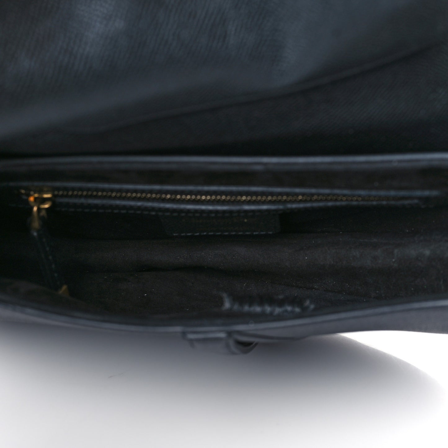 Grained Calfskin Saddle Bag Black