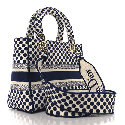 Christian Dior Canvas Medium DiorAmour Dots Lady D-Lite Blue 3 of 9