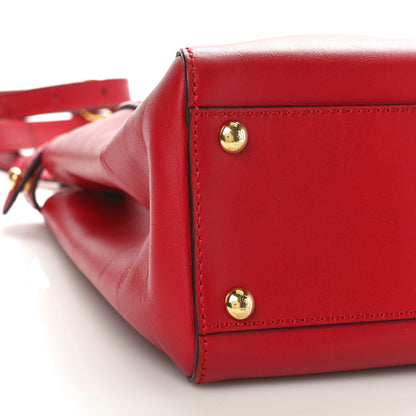 Fendi Vitello Morgan Fabric Jacquard Pequin Medium Peekaboo Iconic Satchel Mattone Tobacco Black 8 of 9