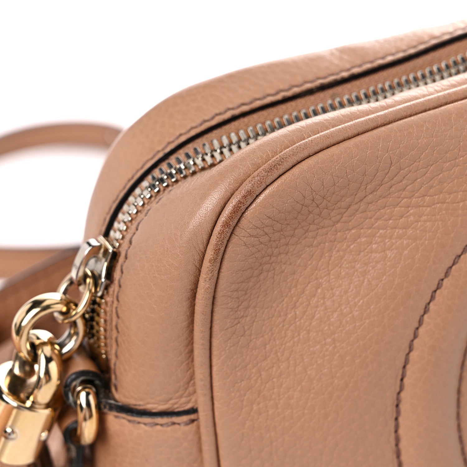 Gucci Pebbled Calfskin Small Soho Disco Bag Camelia 9 of 21