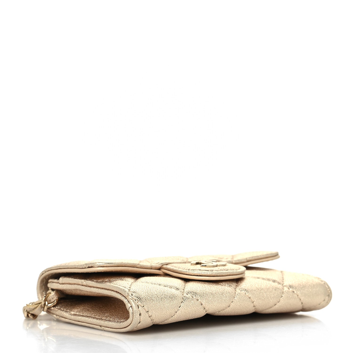 Chanel Metallic Lambskin Quilted Belt Bag Gold Gold 4 of 11