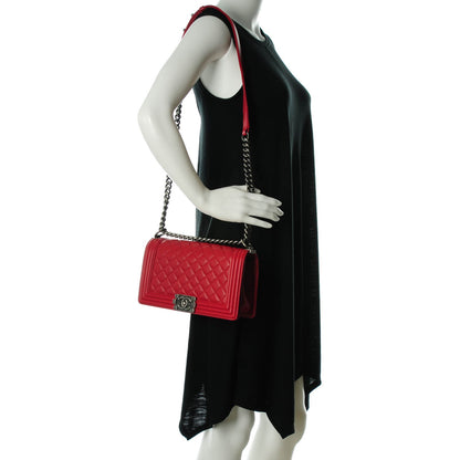 Chanel Calfskin Quilted Medium Boy Flap Red 2 of 8
