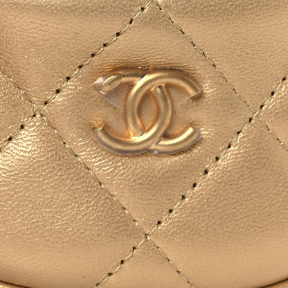Chanel Metallic Lambskin Quilted Chain Around Mini Pouch Gold 11 of 11