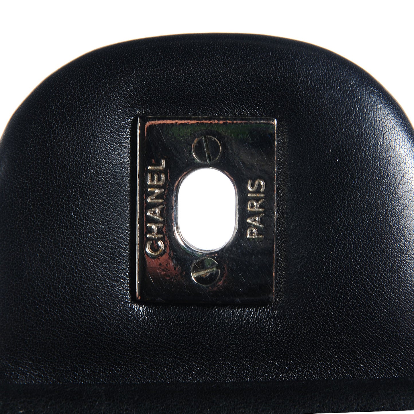 Calfskin Quilted Large Cambon Flap Black White