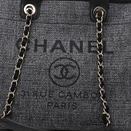Chanel Woven Straw Raffia Medium Deauville Tote Grey 7 of 9
