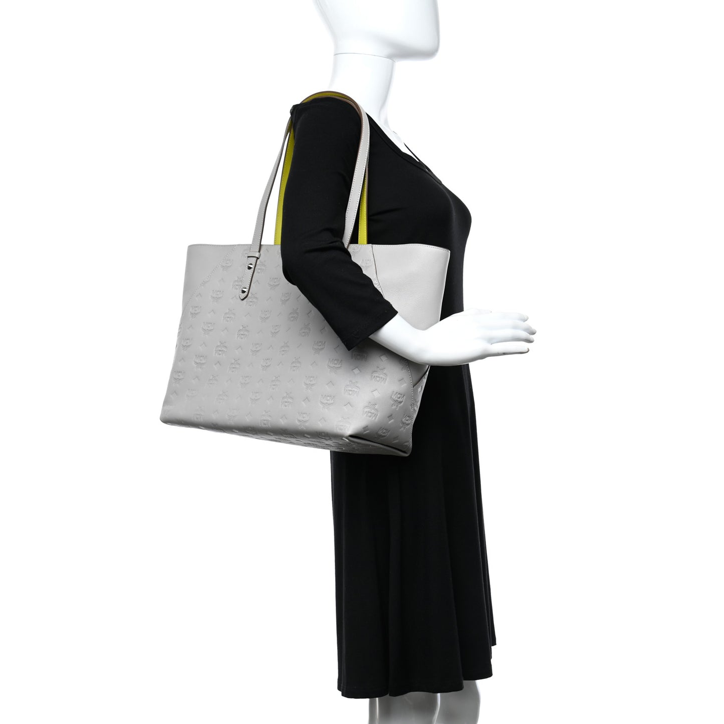 Calfskin Ottomar Monogram Medium Klara Shopper Tote Dove