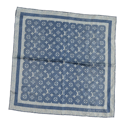 Louis Vuitton Silk Silhouette Denim Square Scarf 55 Blue Denim 1 of 3