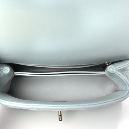 Chanel Caviar Quilted Mini Coco Handle Flap Light Blue 5 of 11