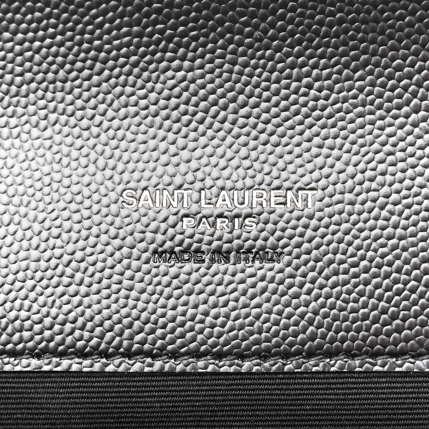 Grain De Poudre Matelasse Chevron Monogram Envelope Clutch Black