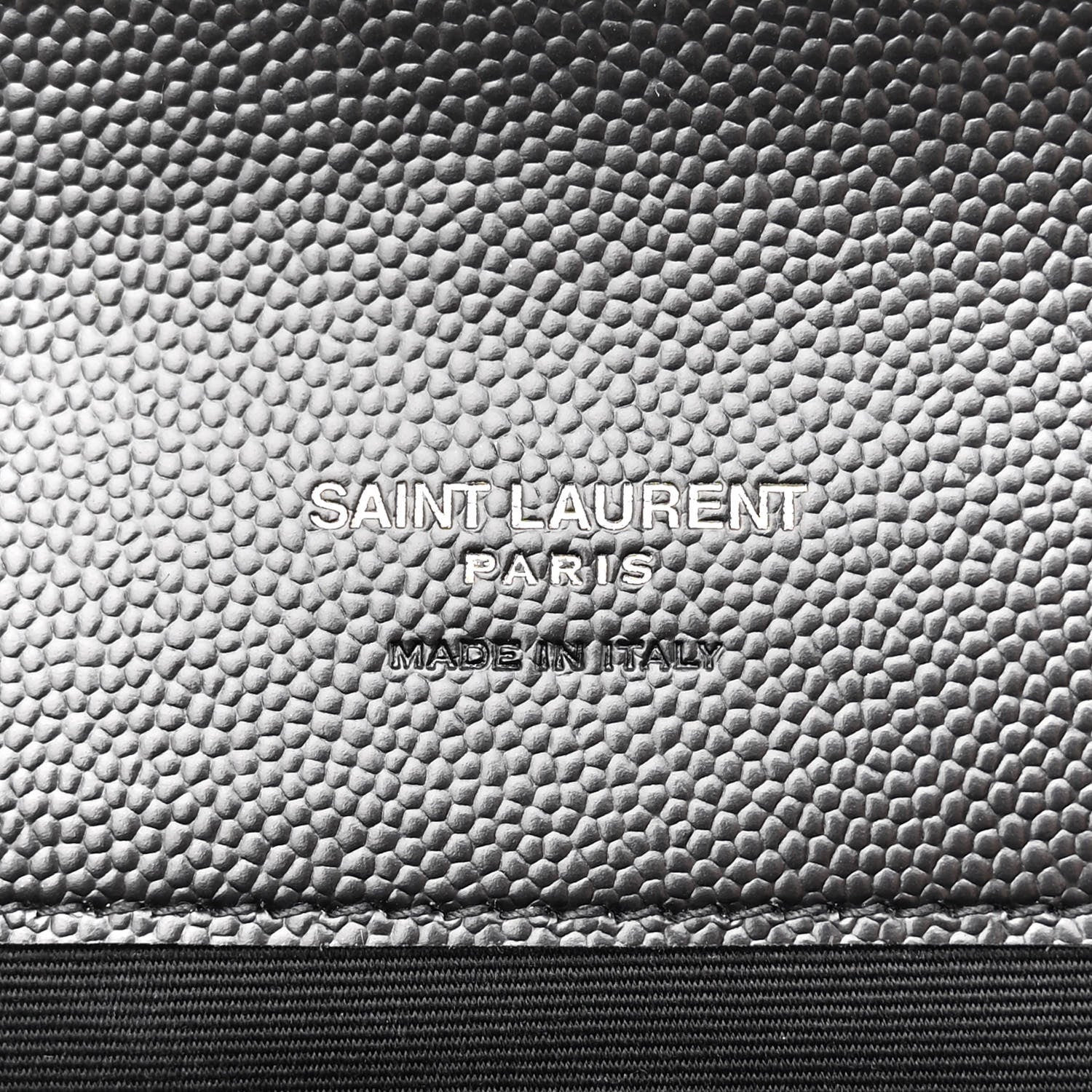 Saint Laurent Grain De Poudre Matelasse Chevron Monogram Envelope Clutch Black 6 of 11