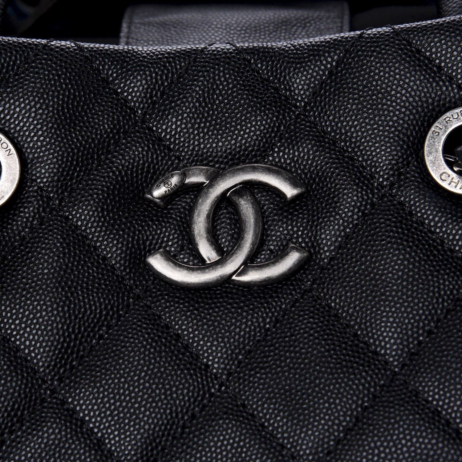 Chanel Caviar Quilted Large Coco Handle Shopping Tote Black 10 of 10