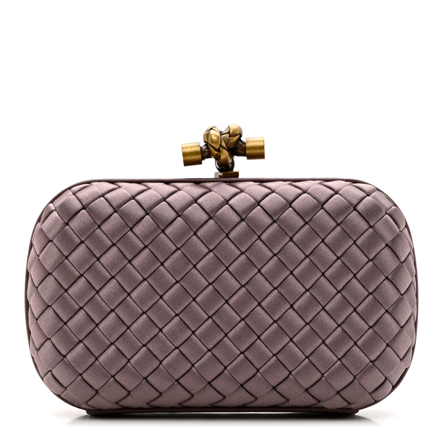 Satin Intrecciato Knot Clutch Pink