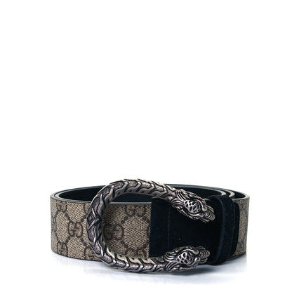 Gucci GG Supreme Monogram Suede Dionysus 40mm Belt 90 36 Beige Black 1 of 4
