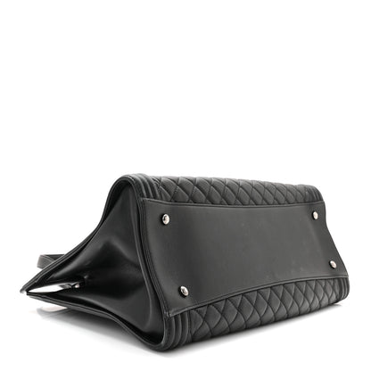 Chanel Calfskin Quilted Boy Shopping Tote Black 4 of 11