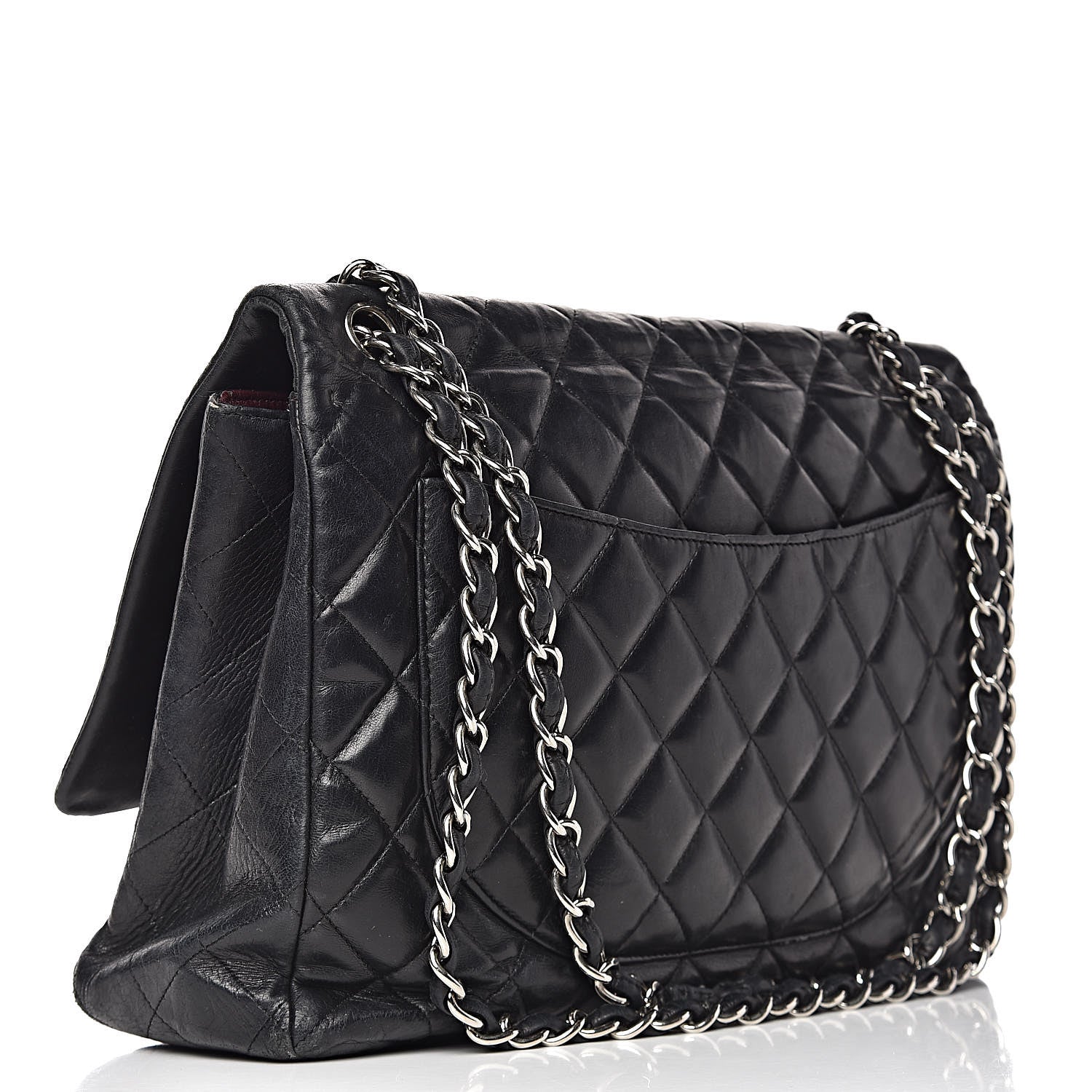 Chanel Lambskin Quilted Maxi Single Flap Black 3 of 28