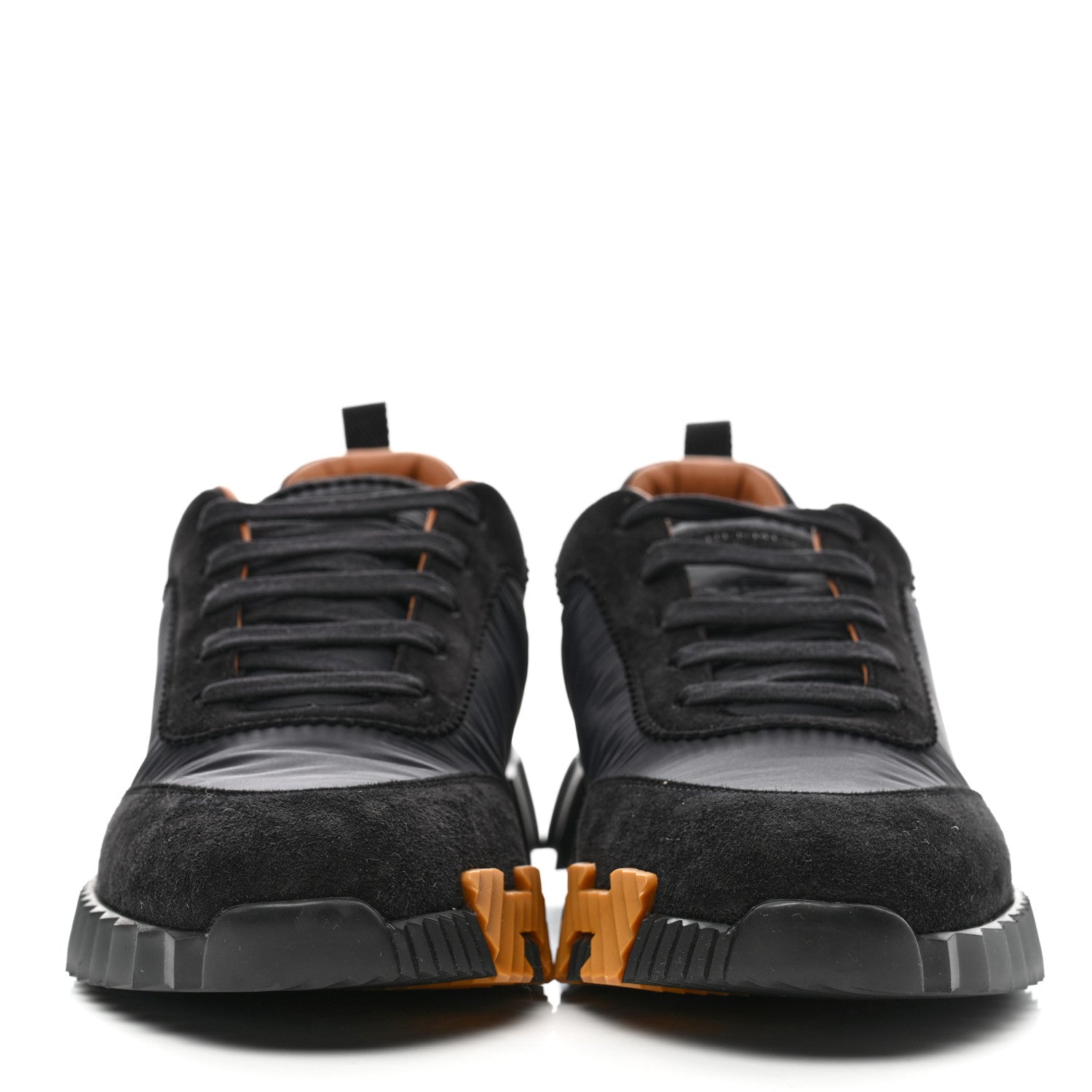 Hermes Parachute Fabric Suede Goatskin Men Bouncing Sneakers 44 Black Miel 2 of 7