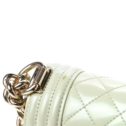 Chanel Iridescent Glazed Calfskin Quilted Small Boy Flap Light Green 9 of 12