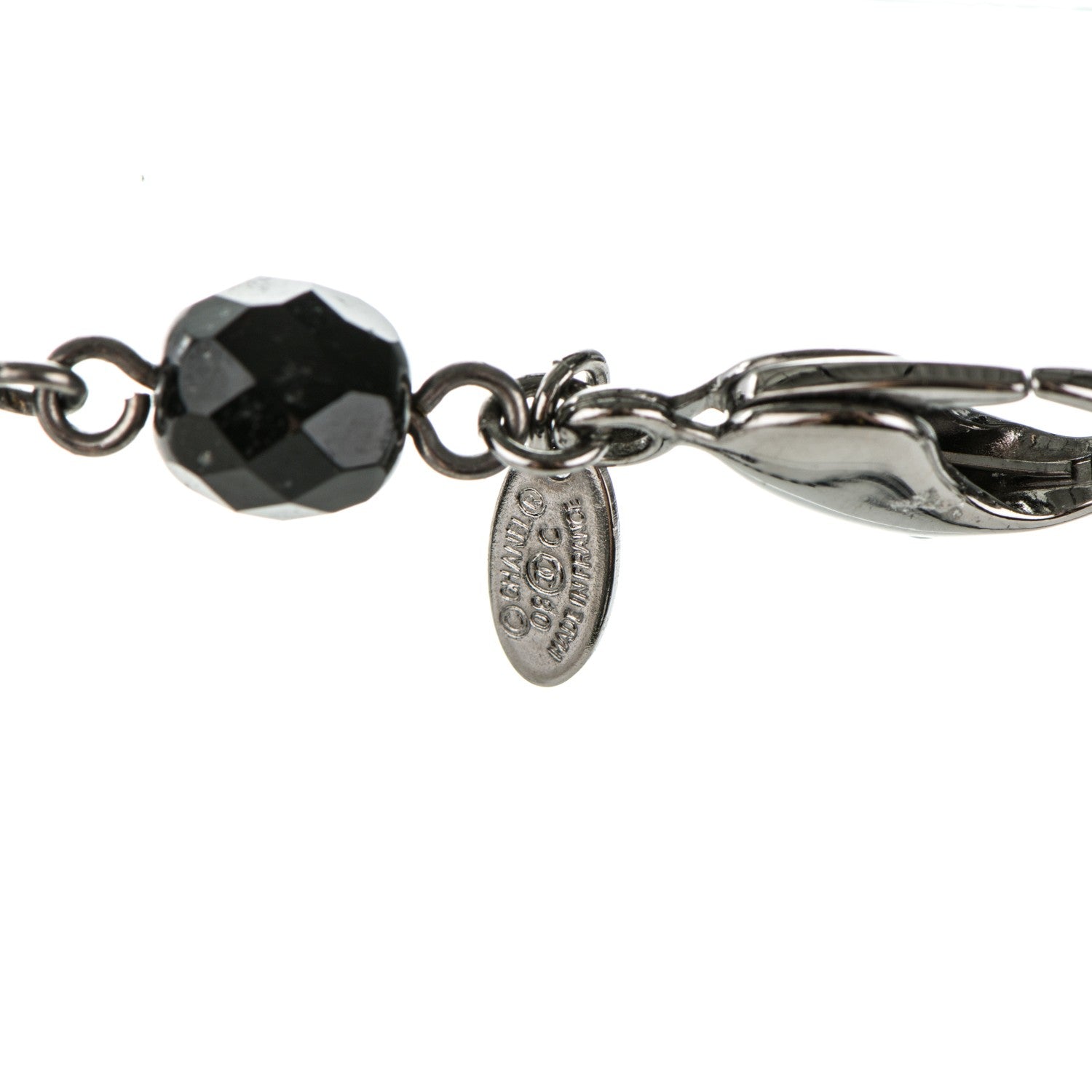 Chanel Ruthenium Beaded CC Long Necklace Black 4 of 4