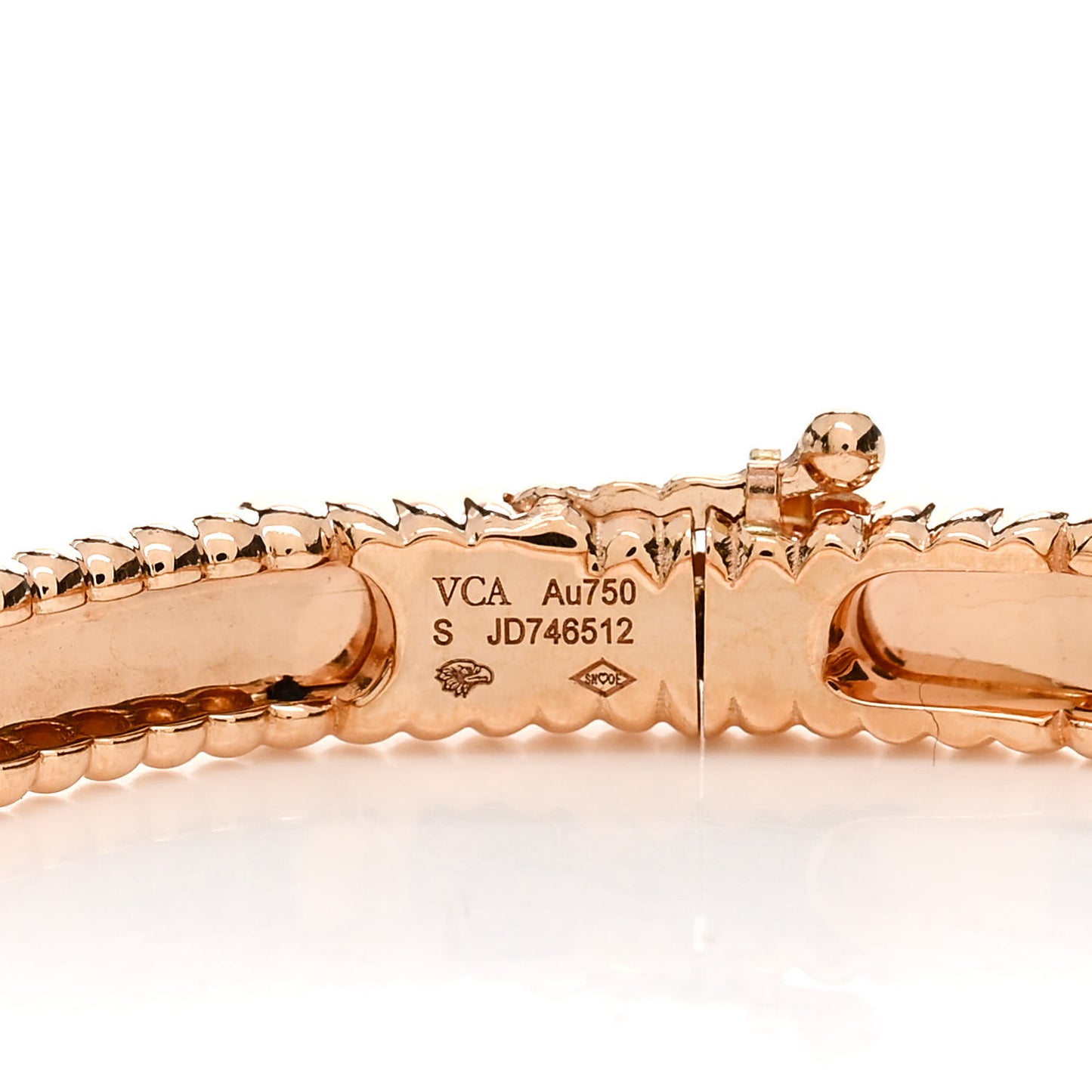 18K Rose Gold Diamond Perlee Sweet Clovers Bracelet S