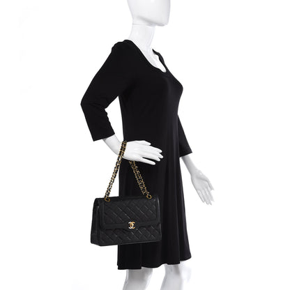 Chanel Lambskin Quilted Medium Double Flap Black 2 of 15