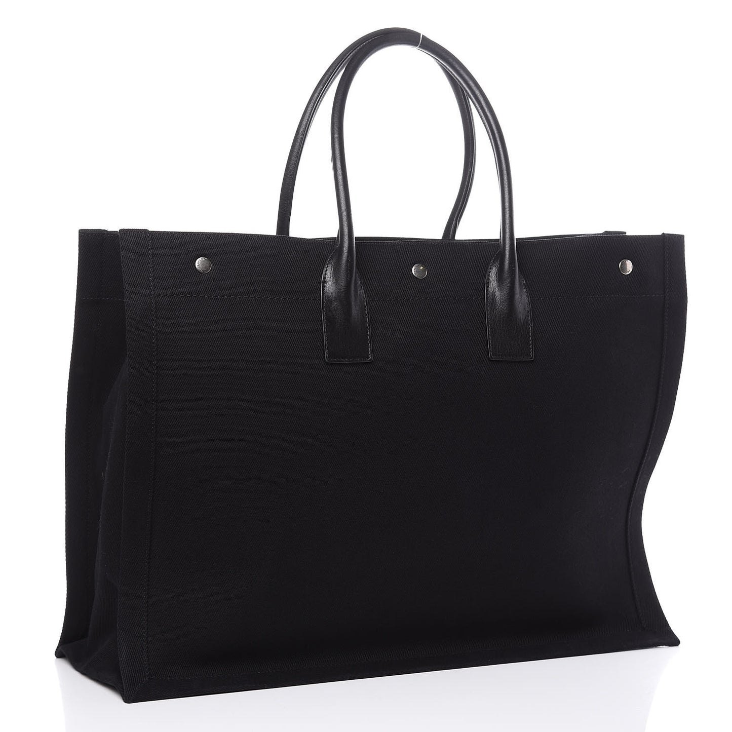Linen Calfskin Rive Gauche Tote Black