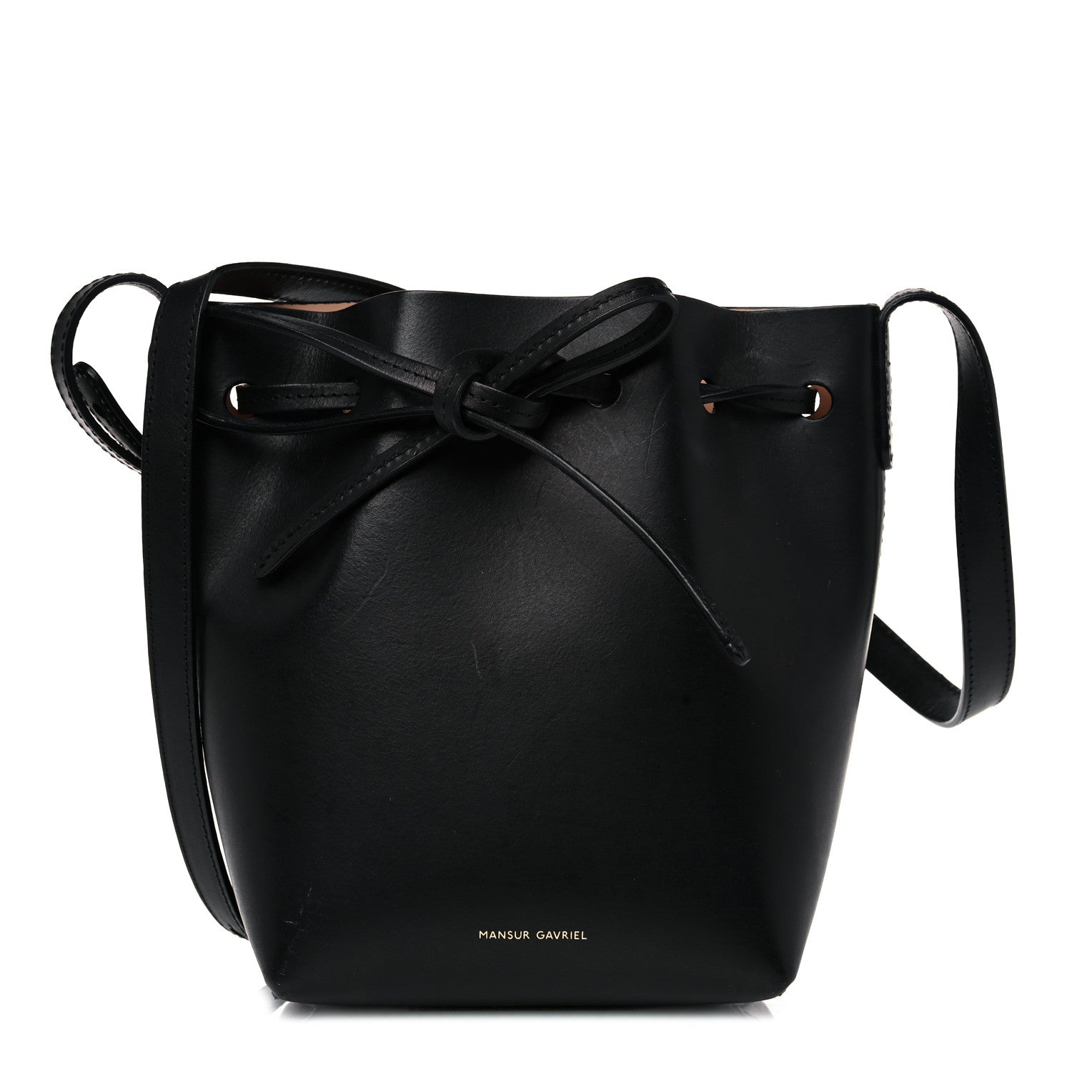 Mansur Gavriel Calfskin Mini Bucket Bag Black Ballerina 1 of 14