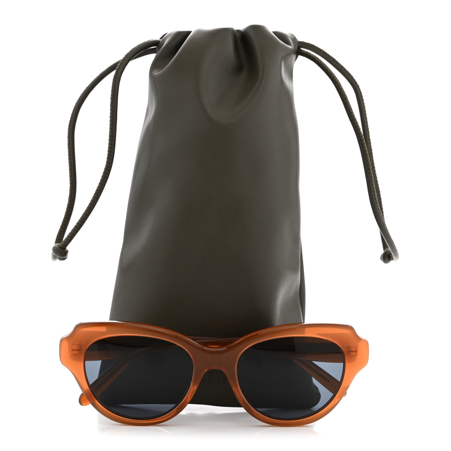 Loewe Acetate Cat Eye Swan Slim Sunglasses LW40178I Caramel Solid Blue 8 of 8