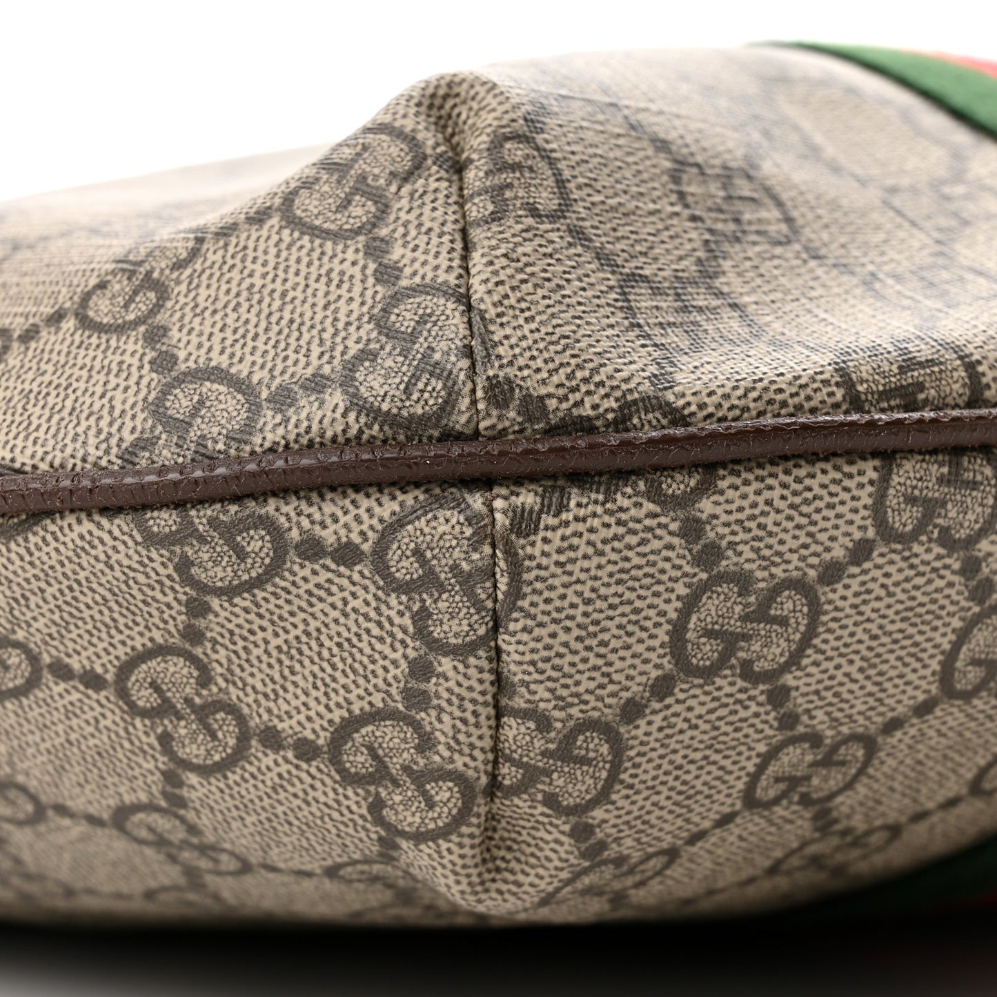 GG Supreme Monogram Web Small Ophidia Half Moon Hobo Brown