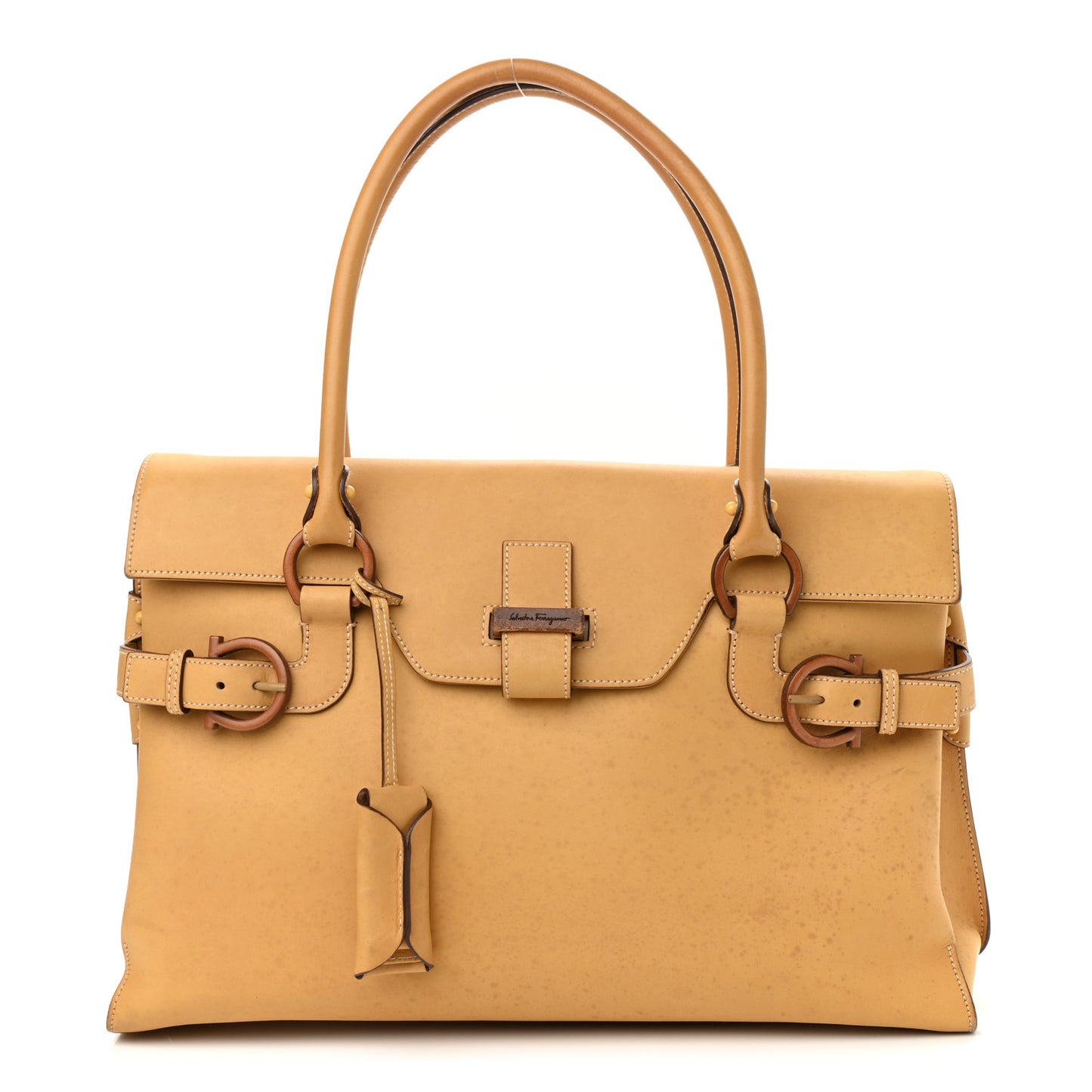 Calfskin Double Handle Tote Tan