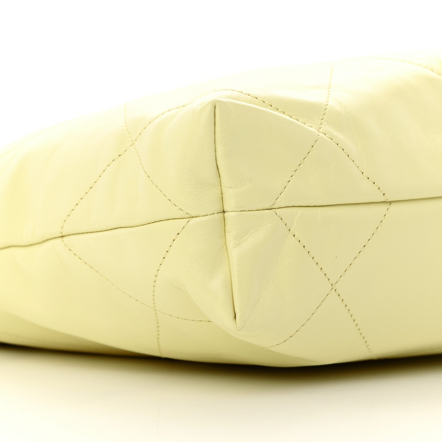 Chanel Shiny Calfskin Quilted Small Chanel 22 Light Yellow 10 of 11