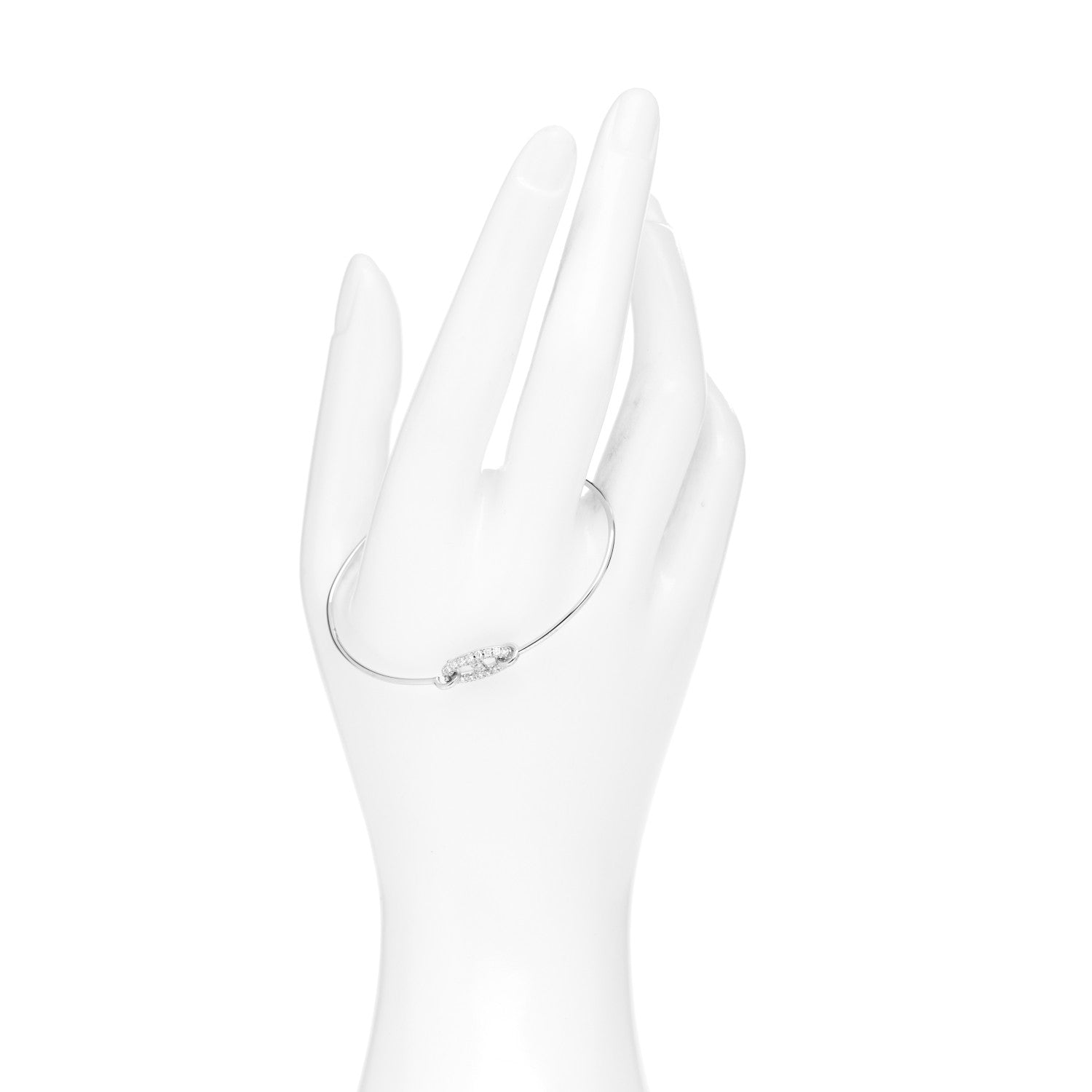 Hermes 18K White Gold Diamond PM Ronde Chaine d'Ancre Bracelet SH 2 of 5
