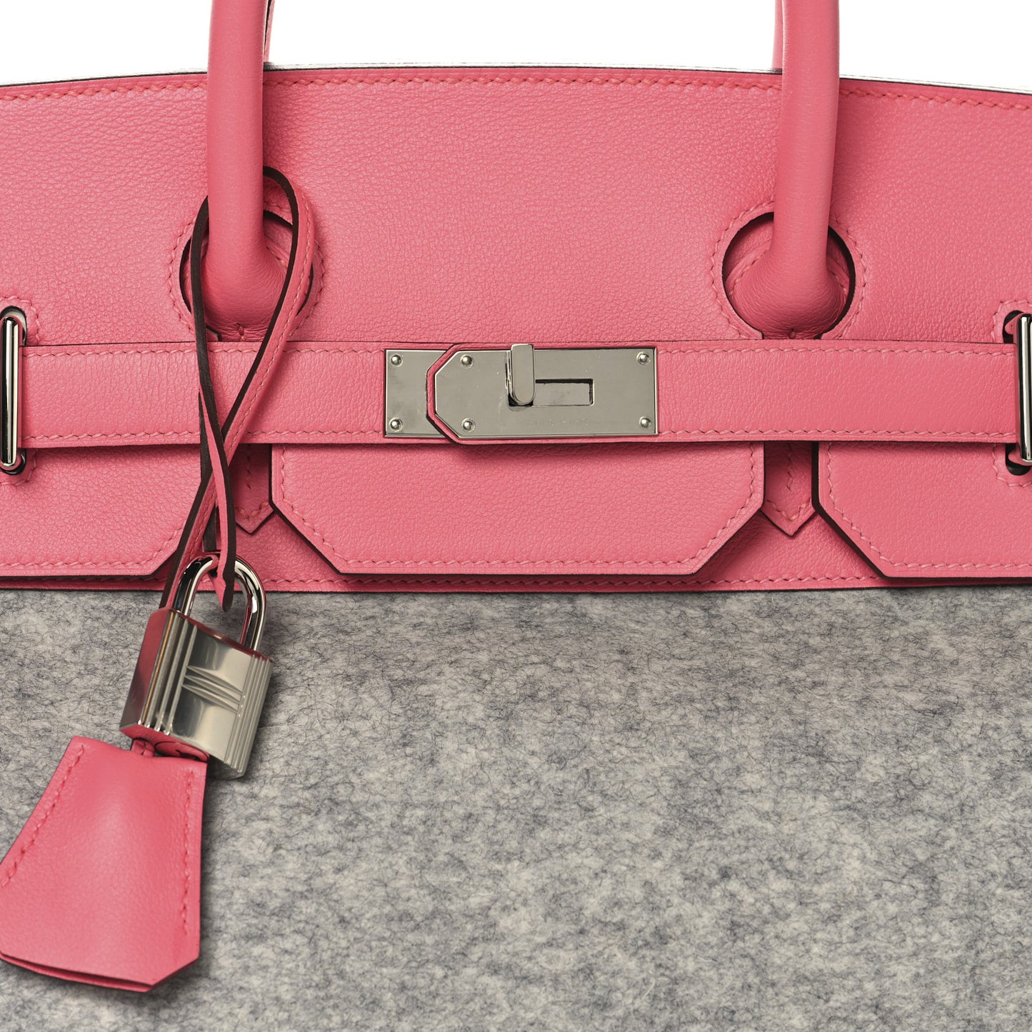 Evercolor Todoo Feutre HAC Birkin 40 Gris Clair Rose Azalee