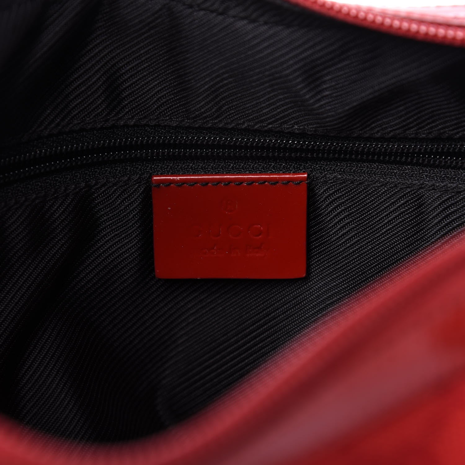 Gucci Canvas Patent Monogram Shoulder Bag Red 8 of 11