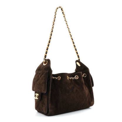 Chanel Suede Quilted Mini Chanel 25 Handbag Dark Brown 3 of 11
