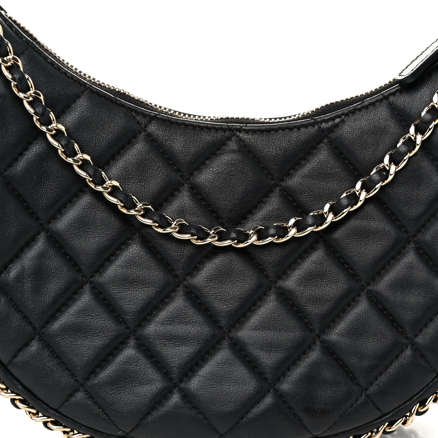 Chanel Lambskin Quilted Small Hobo Bag Black 8 of 12