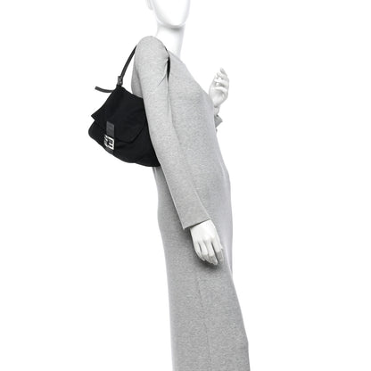 Fendi Wool Mama Baguette Black 2 of 9