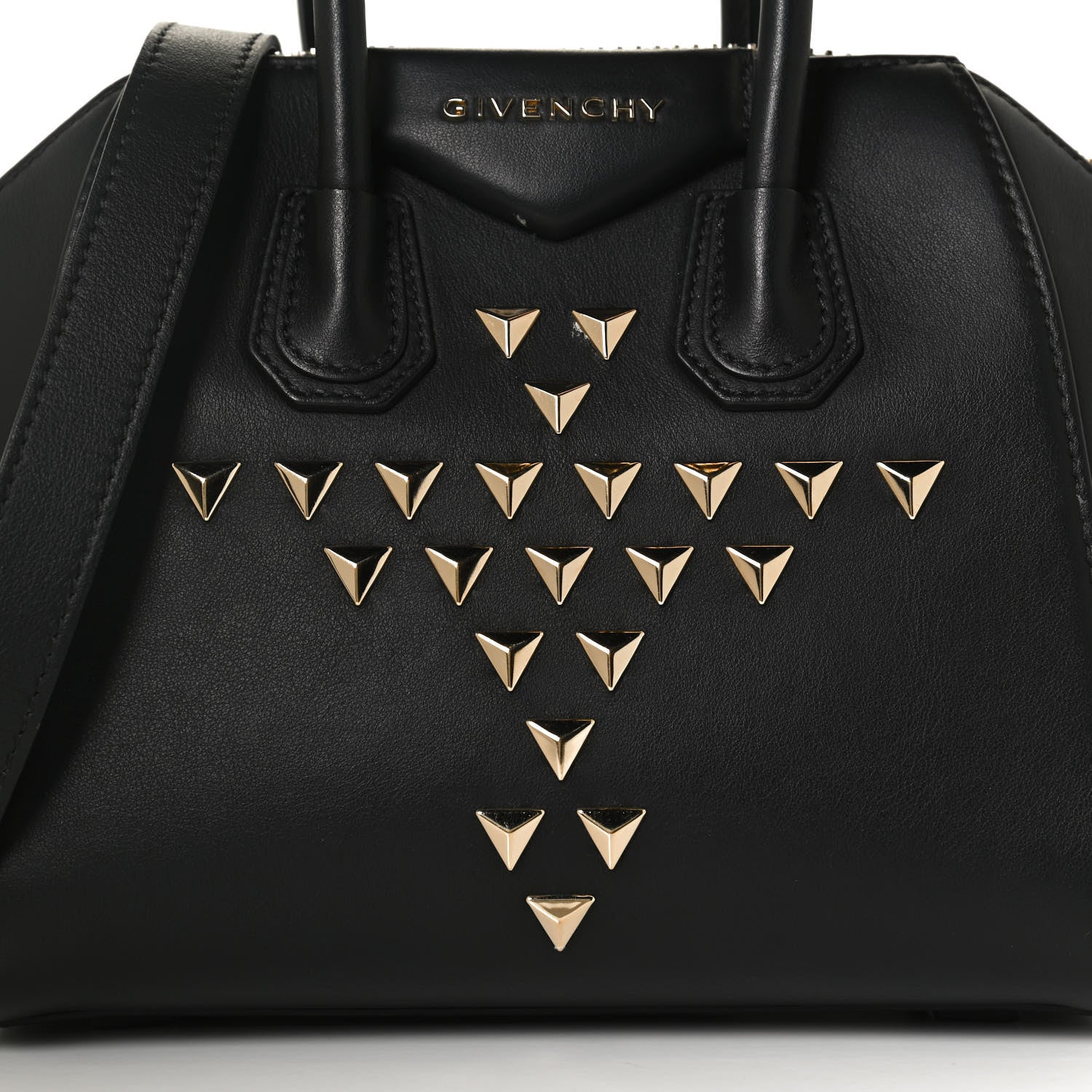 Givenchy Calfskin Triangle Studded Small Antigona Black 8 of 15